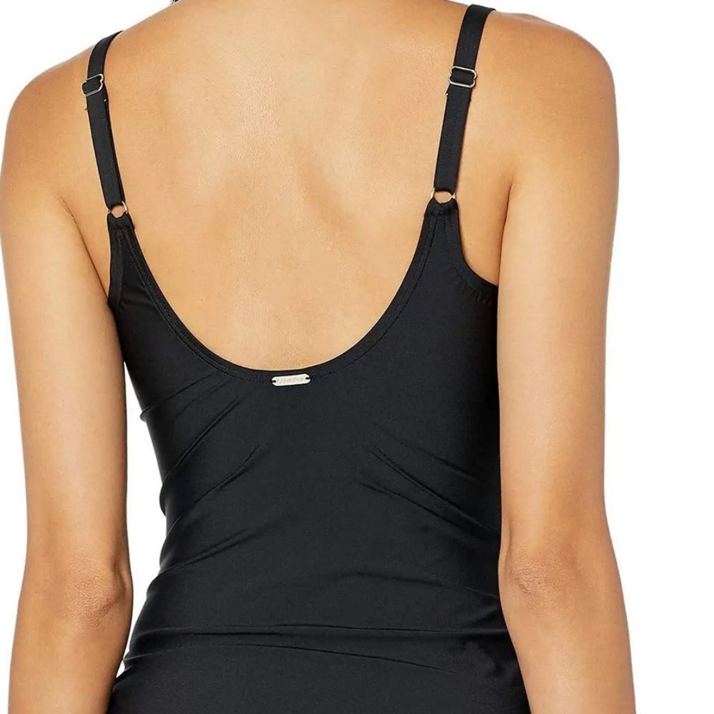 Calvin Klein Women's Standard Tankini Swimsuit with Adjustable Straps and Tummy - Picture 2 of 2
